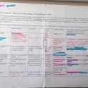 Colour photograph of the authors topic list including annotations