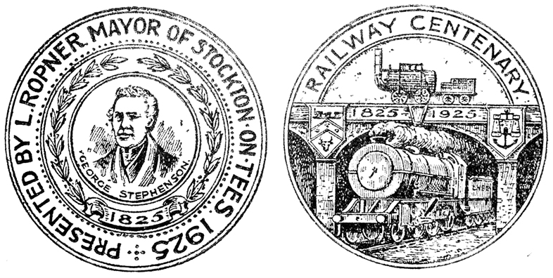 Pen and ink design for a railway centenary medallion