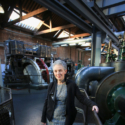 Colour photograph of Sally MacDonald inside the Science and Industry Museum