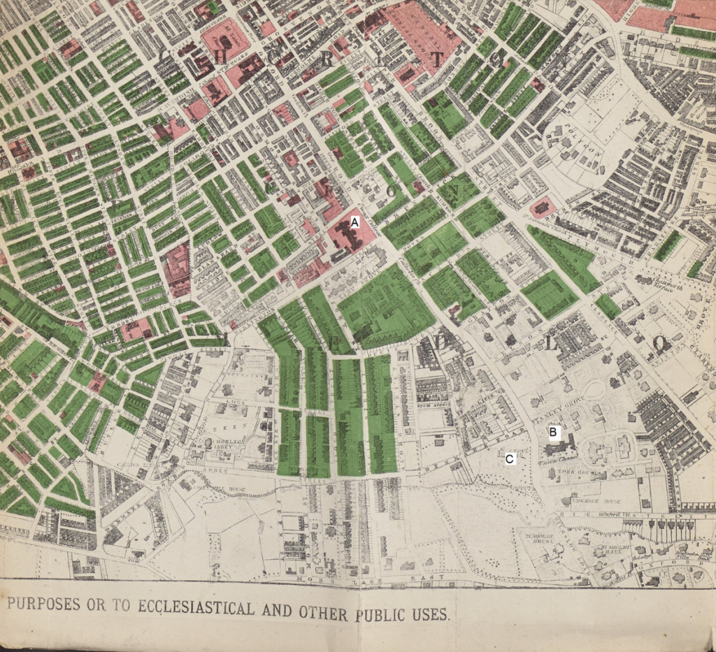 Detail of Map of the City of Manchester from 1876