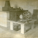 Black and white photograph from 1910 showing the Milne seismograph at Eskdalemuir Observatory