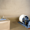 Colour photograph of the Milne twin boom horizontal pendulum seismogram