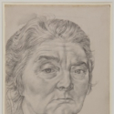 Pencil and ink portrait of Margaret Pilkington 1953