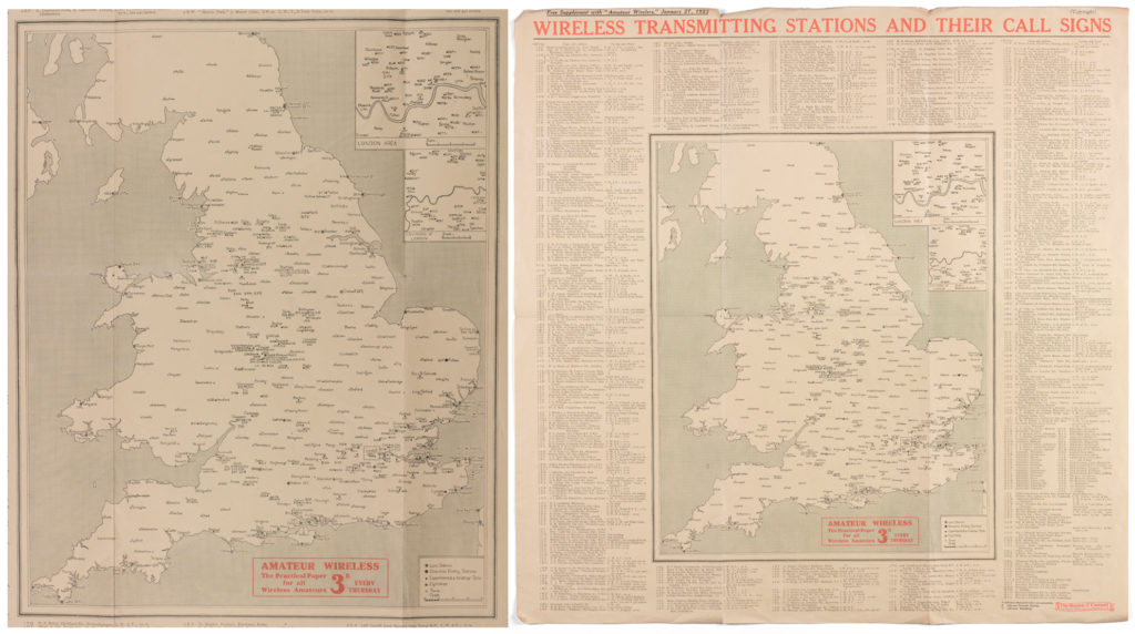 United Kingdom maps of wireless transmitting stations and their call sign