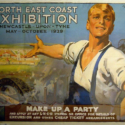 Railway promotional poster for the North East Coast Exhibition in 1929