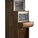 Colour photograph of a manual telephone exchange from the nineteen forties