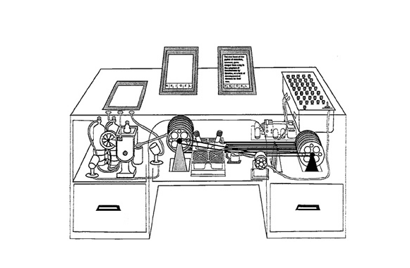 Concept illustration of a memex memory bank