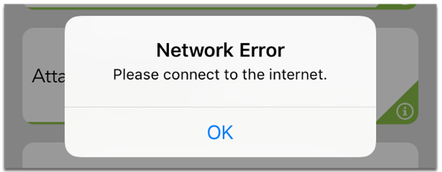 Screen grab of an internet network error message