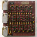 Colour photograph of a ferrite core memory component