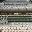 Photograph of the spinning department at Laxtons yarn manufacturer