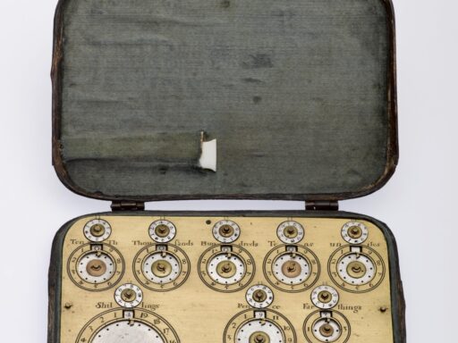 Photograph of Samuel Morlands calculating machine from 1666