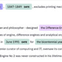 Screengrab of Named Entity Recognition on the Science Museum Group collection description for Difference Engine Number Two