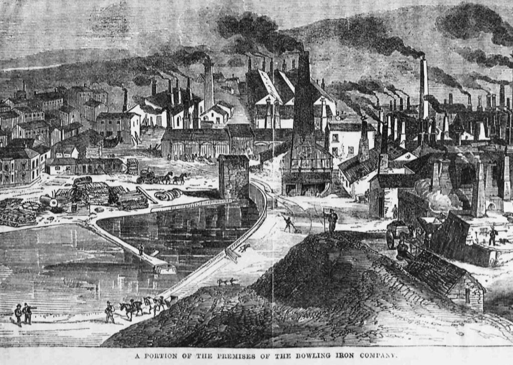 Illustration of The Bowling Iron Company in 1861