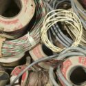 Colour photograph of miscellaneous telephone wire