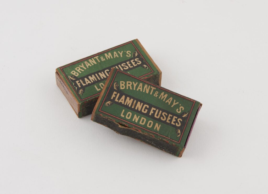 Matchboxes for Flaming Fusees Vesuvian matches which contain white phosphorus