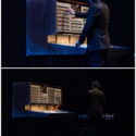 Colour photographs of Marinos Koutsomichalis playing a restored Synthi 100 in concert in Athens