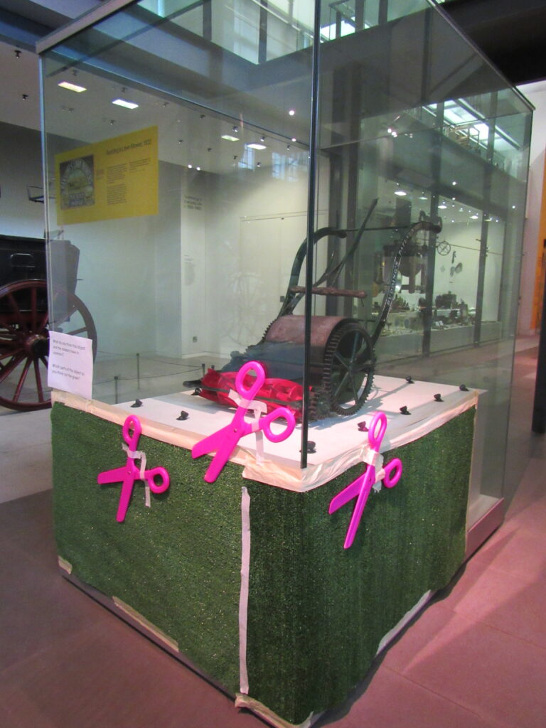 Colour photograph of a Familiar displays prototype associated with Buddings Lawnmower