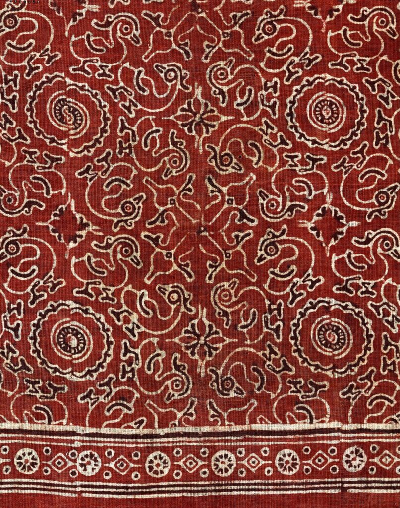 Colour photograph of cotton ceremonial cloth made in Gujarat