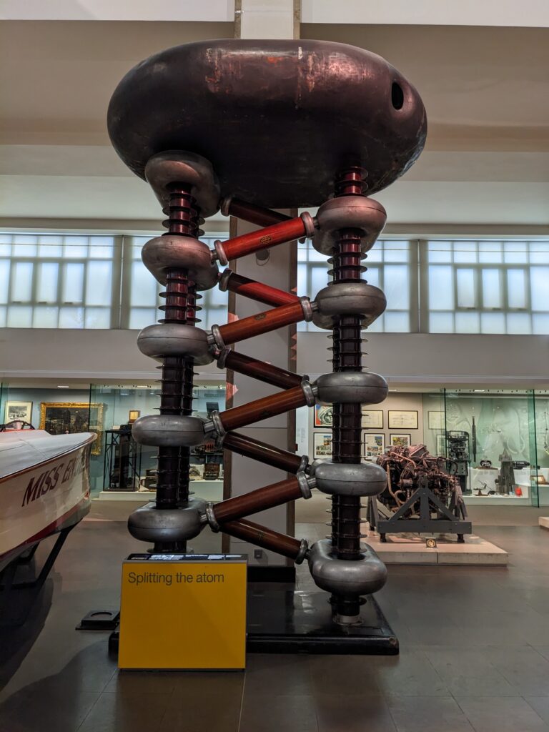 Colour photograph of a Cascade Generator on display at the Science Museum London