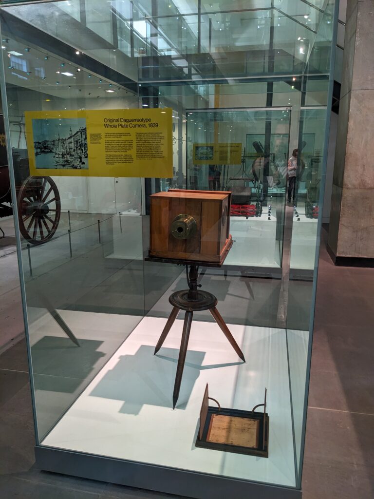 Colour photograph of a Daguerreotype Whole Plate Camera in the Science Museum London