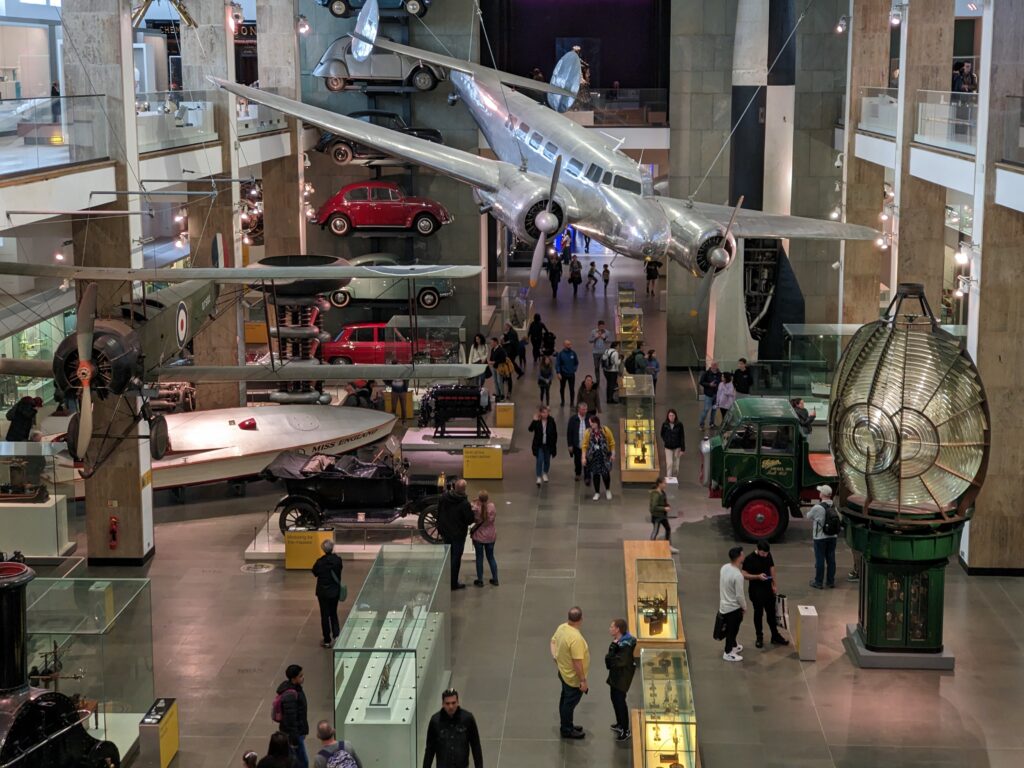Colour photograph of the Making the Modern World gallery at the Science Museum London
