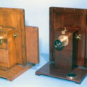 Colour photograph of two multiple portrait cameras frm 1866