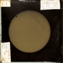 A glass collodion positive showing the 1874 Venus Transit