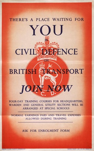 Recruitment poster for the civil defence