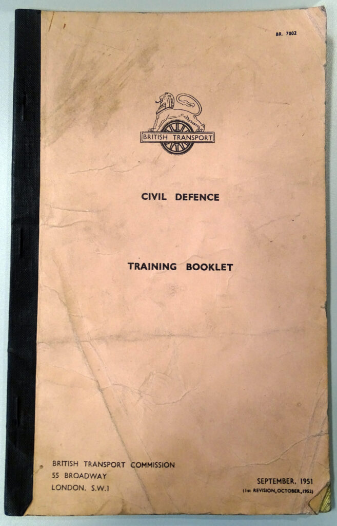 Cover of Civil Defence Training Booklet for the British Transport Commission
