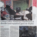 An article in the Guardian newspaper about Stephen Hawkings blackboard