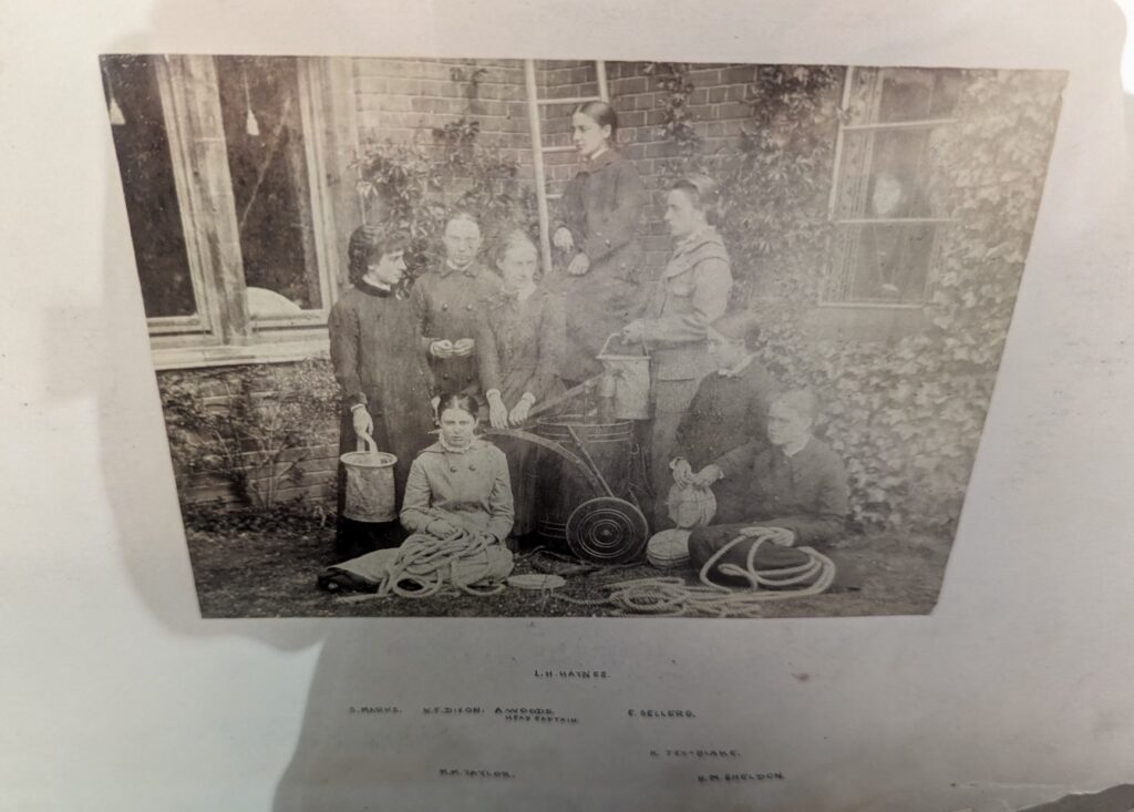 Girton College archive GPCH 10/2/41 Girton College Fire Brigade 1880 featuring Hertha Ayrton