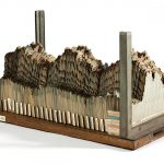 Colour photograph of a 1950s three dimensional chart showing electricity demand over time