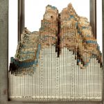 Colour photograph of a 1950s three dimensional chart showing electricity demand over time