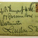 Letter from John Thornycroft to Blanche Thornycroft on which Blanches name has been appended with MINA