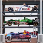 Formular 1 motor racing cars on display in the Science and Technology Galleries at the National Museum Scotland
