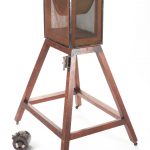 Colour photograph of a 1923 meat stand with accompanying magnetophone