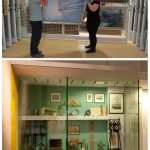 Colour photographs of artwork in storage and hanging in a museum gallery