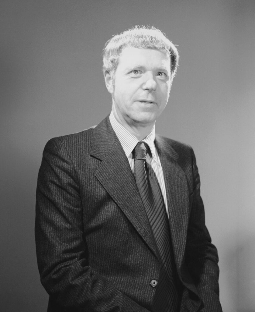 Black and white portrait photograph of Brian Bracegirdle