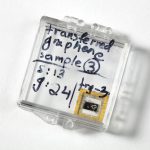 Sample of monolayer graphene with silver epoxy from 2005