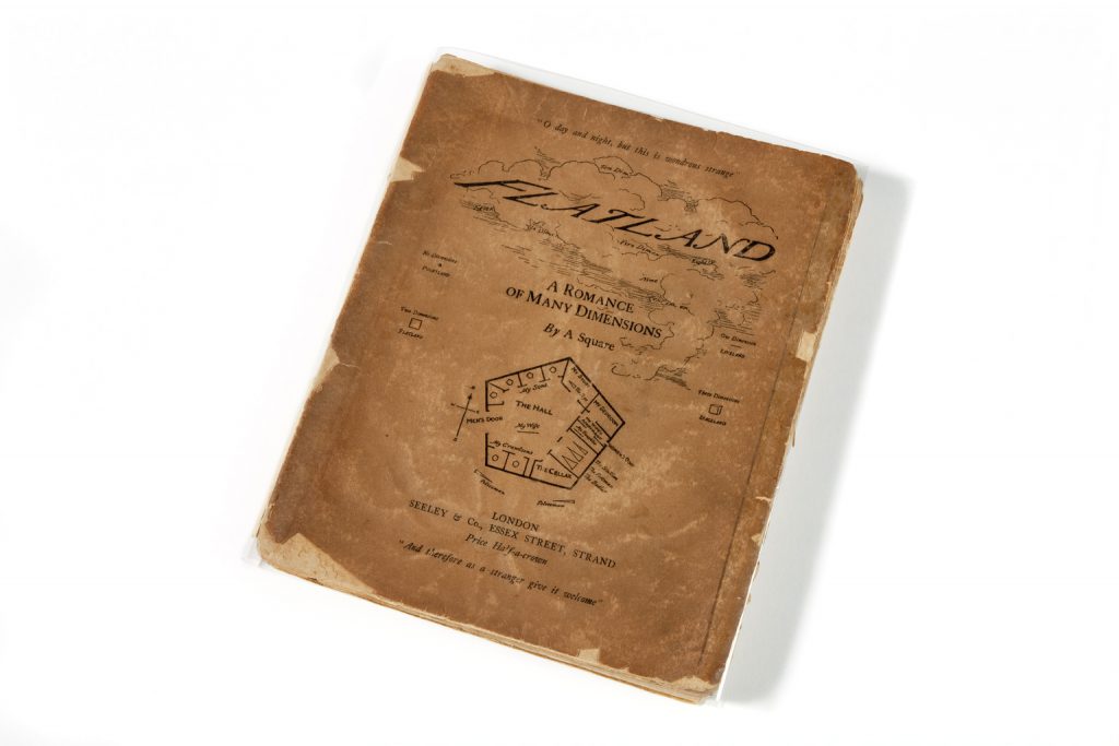 First edition copy of the novel Flatland a romance of many dimensions from 1884