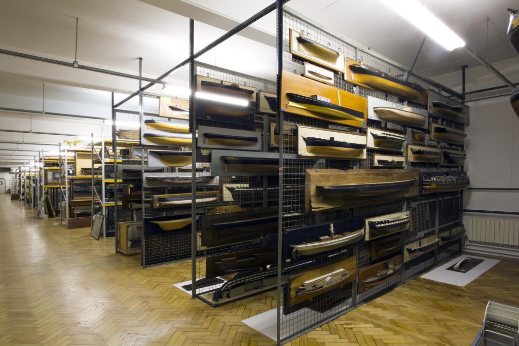 Colour photograph of museum collections in storage