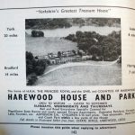 Advertisment for Harewood House and Park in a British Railway tourist booklet from nineteen fifty seven