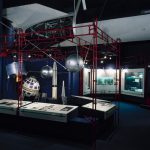 Colour photograph of a section of the space exploration gallery at the Science Museum London
