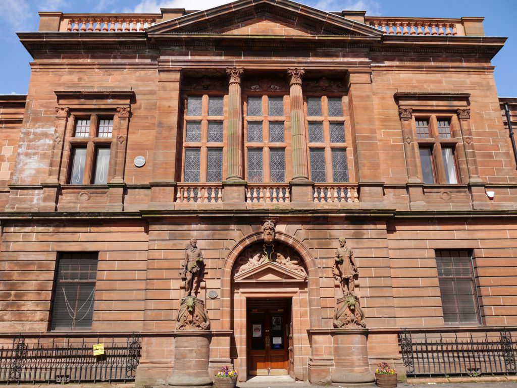 Colour photograph of the facade of the Fairfield Govan building