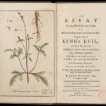 Colour photograph of the title page and plate insert of an Essay of the Nature and Cure of Scrophulous Disorders