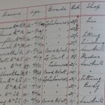 Photograph of a ledger showing appointments to rail works