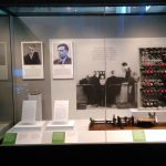 Colour photograph of the Trainbox on exhibit in the Science Museums Information Age gallery