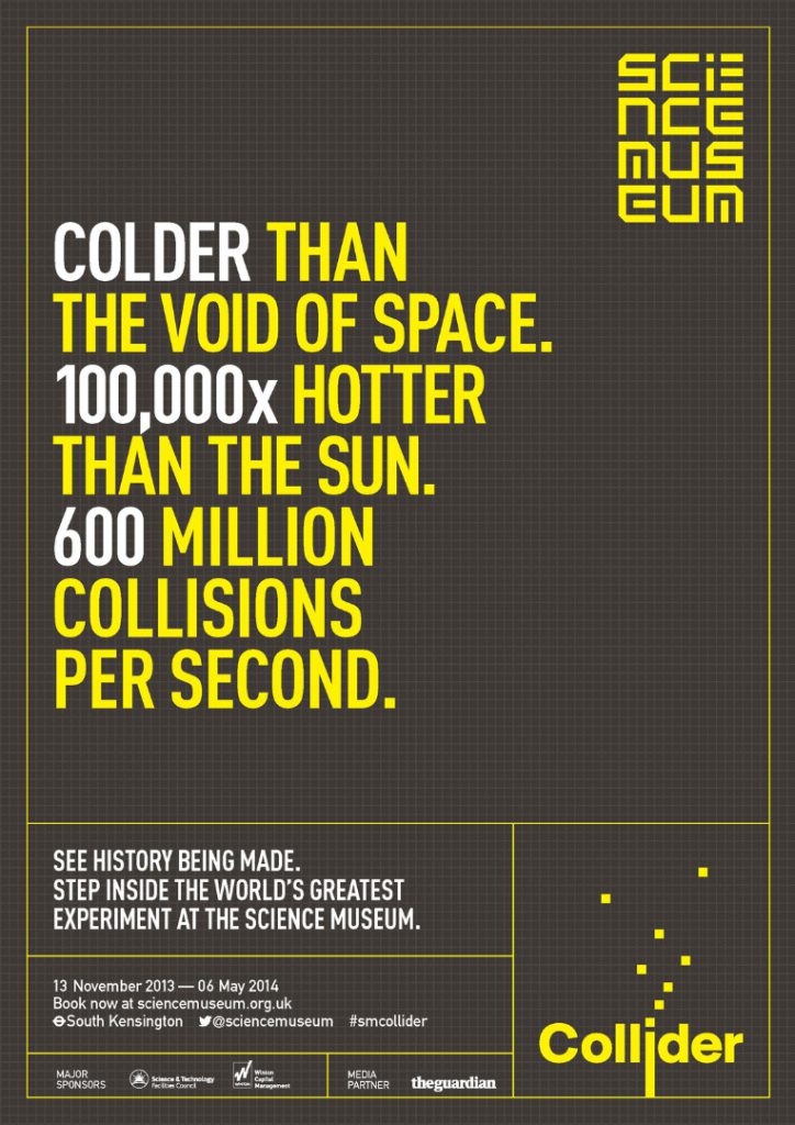 A marketing poster for the Collider exhibition