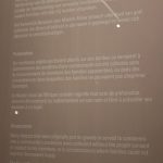 Colour photograph of a museum label explaining desecration