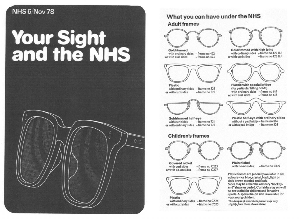 Black and white leaflet from November 1978 entitled Your Sight and the NHS